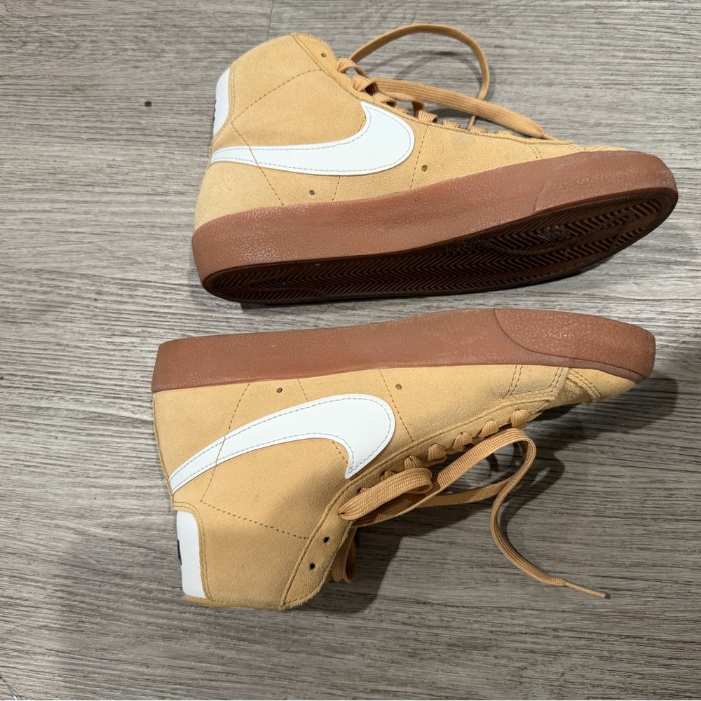 Nike Beige and White High-Top Sneakers